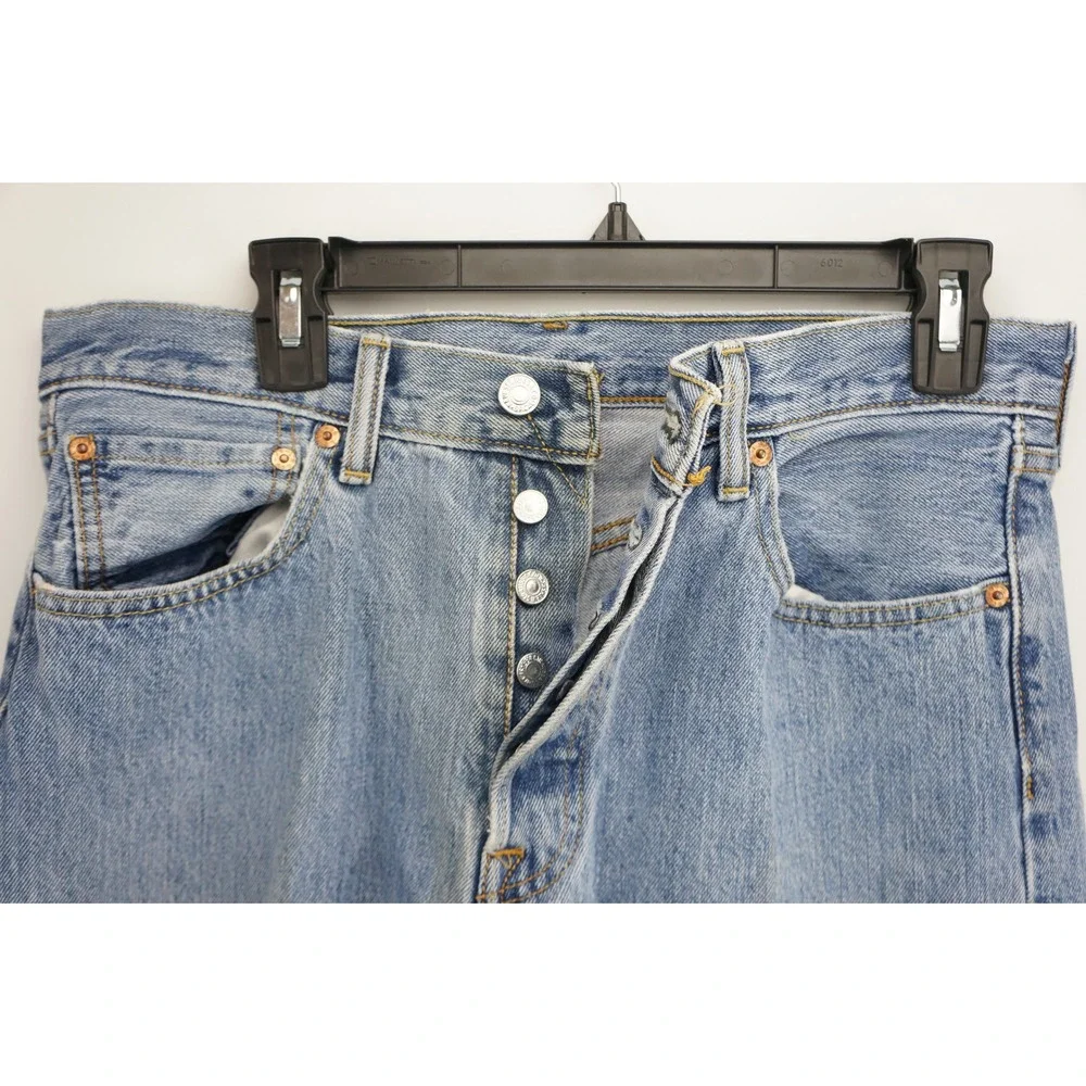 Vintage 2000s Levi's 501 Jeans W33 L30 Blue Denim Button Fly Straight Leg VGC
